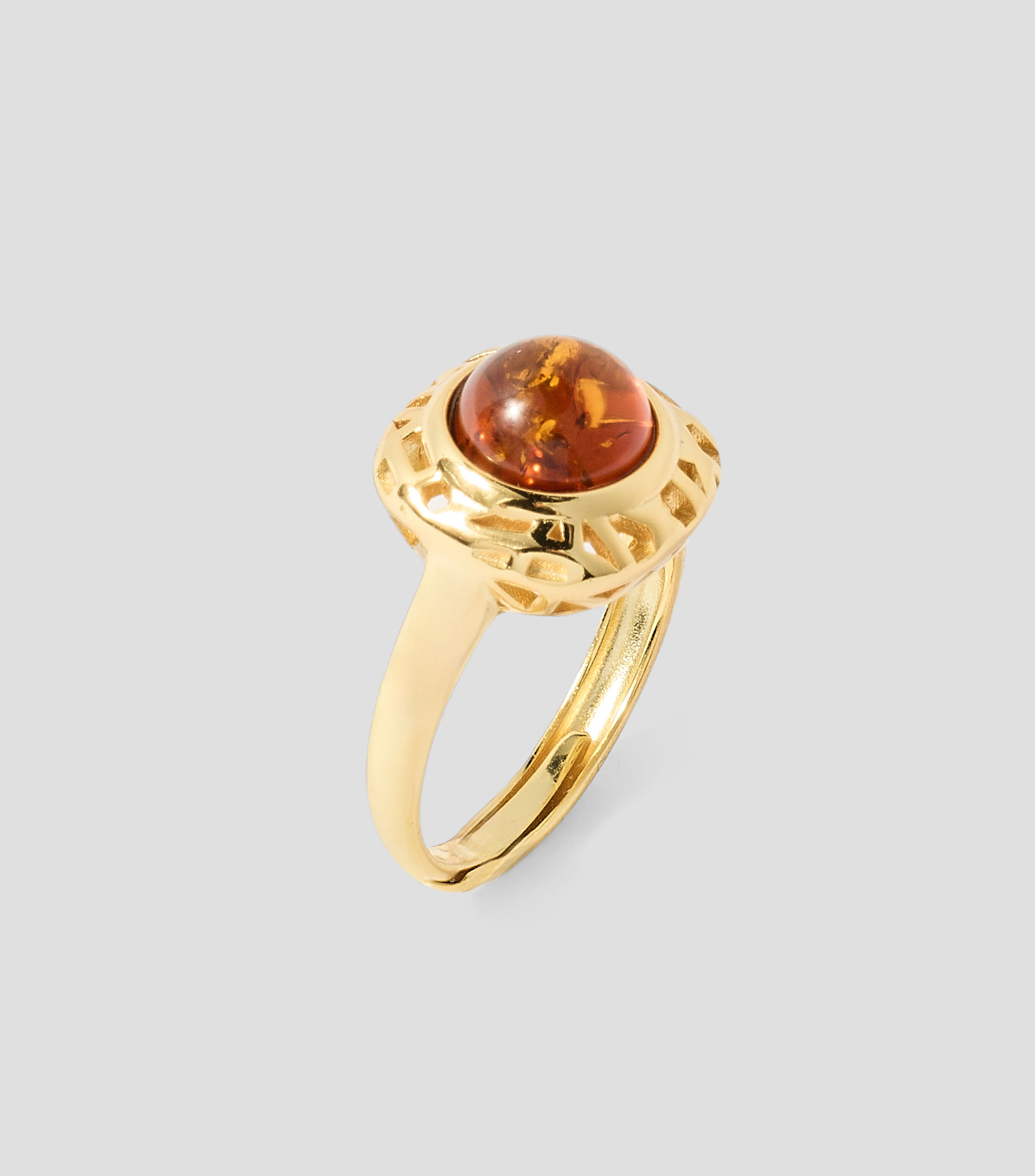 Anillo en Plata .925 con ámbar Mujer